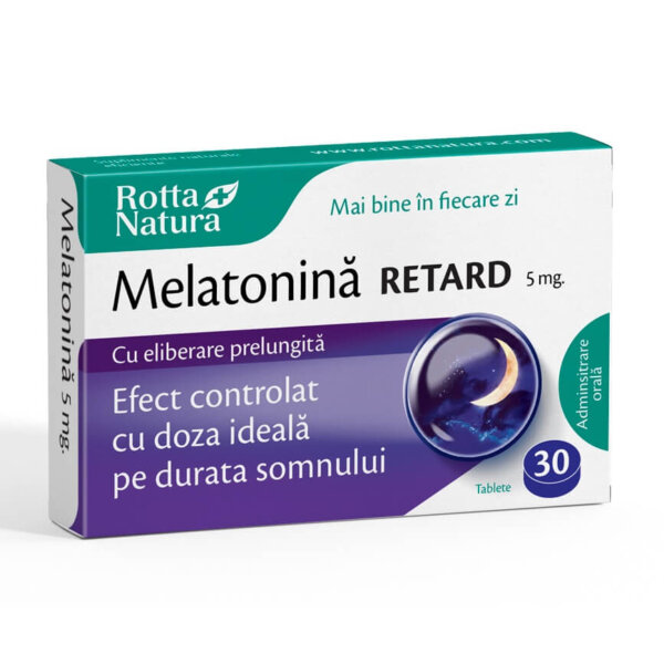 Melatonină Retard, 5 mg, 30 comprimate, Rotta Natura