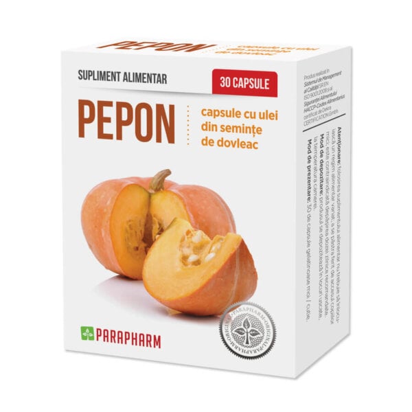 Pepon cu ulei de dovleac, 30 capsule, Parapharm