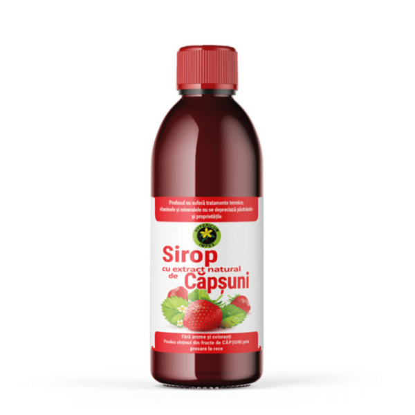 Sirop de căpșuni cu zahăr, 50 ml, sunătoare