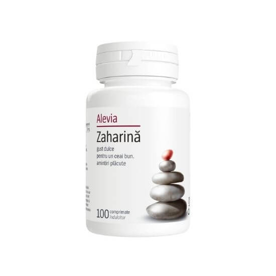 Zaharină, 100 comprimate, Alevia
