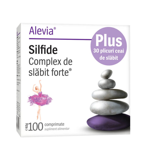 Complex de slăbit forte Silfide, 100 comprimate + Ceai de slăbit, 30 plicuri, Alevia