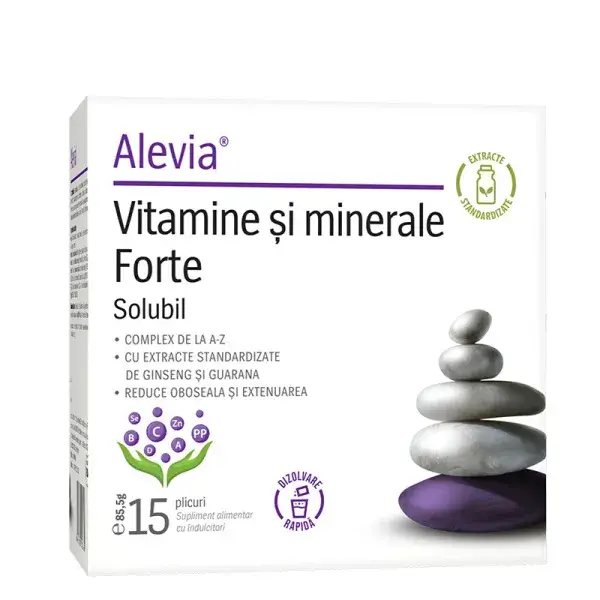 Vitamine și minerale Forte, 15 plicuri, Alevia