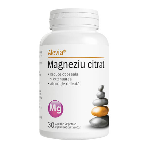 Citrat de magneziu, 30 capsule vegetale, Alevia