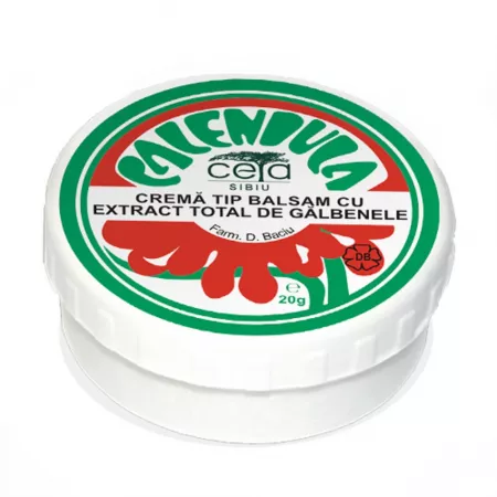 Calendula cremă tip balsam cu extract total de gălbenele, 20 g, Ceta