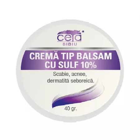 Cremă tip balsam cu sulf 10%, 40 g, Ceta