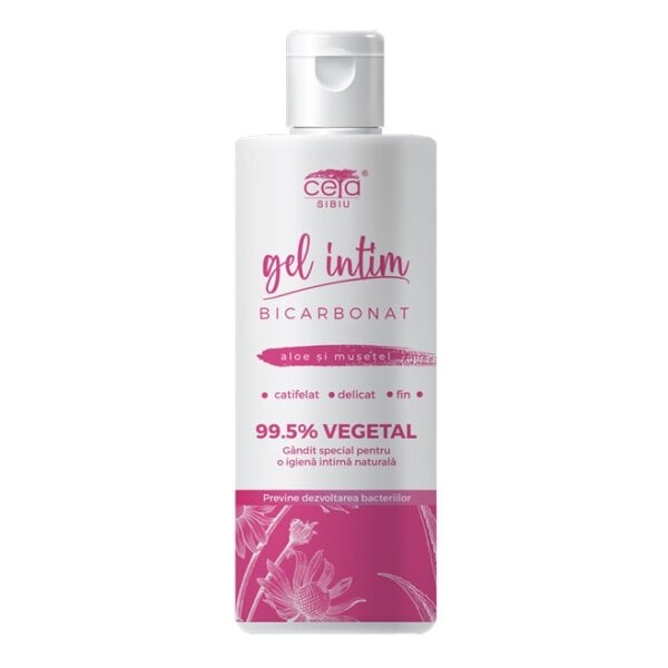 Gel intim vegetal 99.5% cu bicarbonat, aloe și mușețel, 200 ml, Ceta