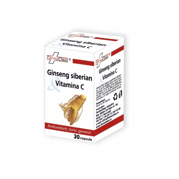 Ginseng siberian cu vitamina C, 30 capsule, FarmaClass