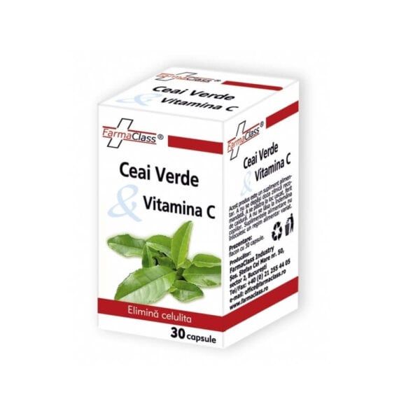 Ceai verde cu vitamina C, 30 capsule, Farmaclass