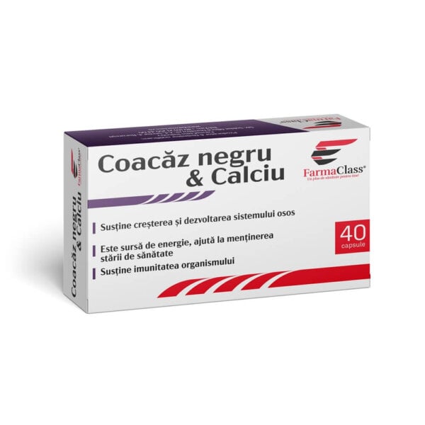 Coacăz negru și Calciu, 40 capsule, FarmaClass