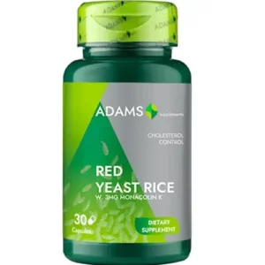 Drojdie de orez Roșu 600mg, 30 capsule, Adams Supplements