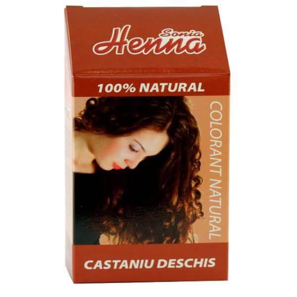 Vopsea de păr, castaniu deschis, 100 g, Henna Sonia