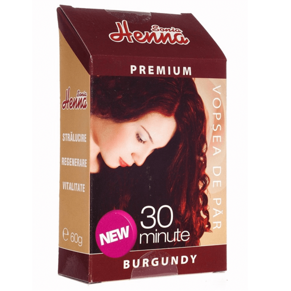 Vopsea de păr, burgundy, 60 g, Henna Sonia