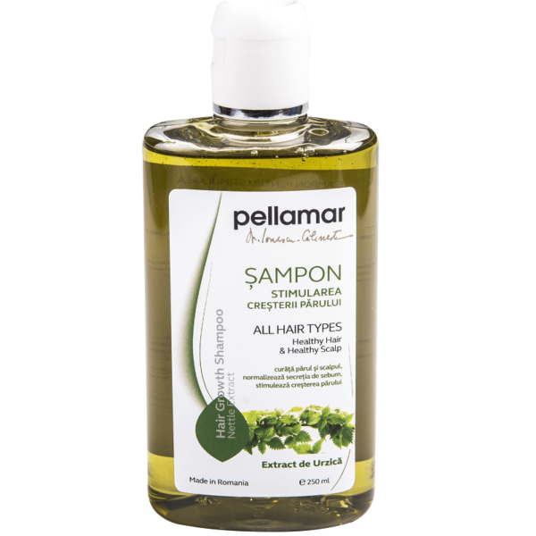 Șampon pentru stimularea creșterii părului cu extract de urzică, 250 ml, Pellamar