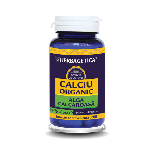 Calciu organic cu alge calcaroase, 30 capsule, Herbagetica