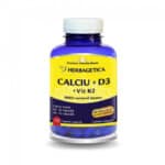 Calciu + D3 + Vitamina K2, 120 capsule, Herbagetica