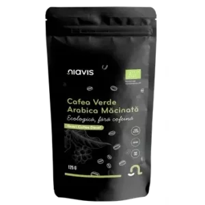 Cafea Verde Arabica măcinată fără cofeină Bio, 125 g, Niavis