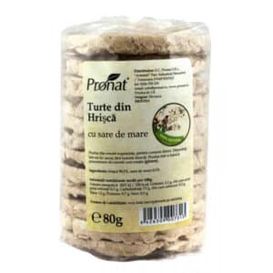 Turte din hrișcă cu sare de mare, 80 gr, Pronat