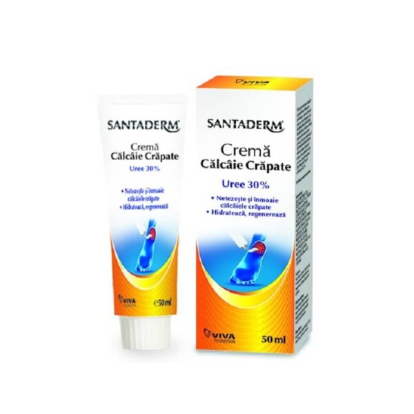 Cremă cu 30% uree pentru călcâie crăpate, 50 ml, Santaderm