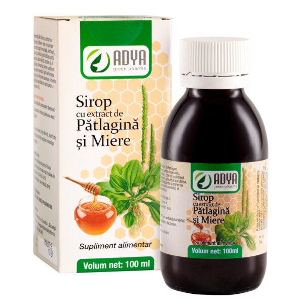 Sirop de pătlagină cu miere, 100 ml, Adya Green Pharma