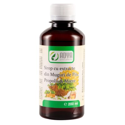 Sirop cu extracte din muguri de pin, propolis și miere, 200 ml, Adya Green Pharma