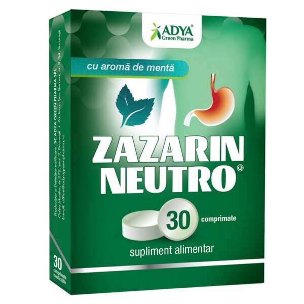 Zazarin Neutral Mint, 30 tablete, Adya Green Pharma
