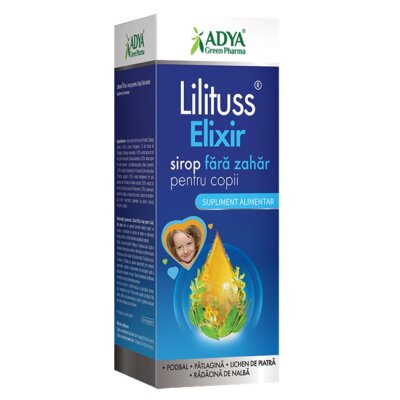 Sirop fara zahar pentru copii Lilituss Elixir, 180 ml, Adya Green Pharma