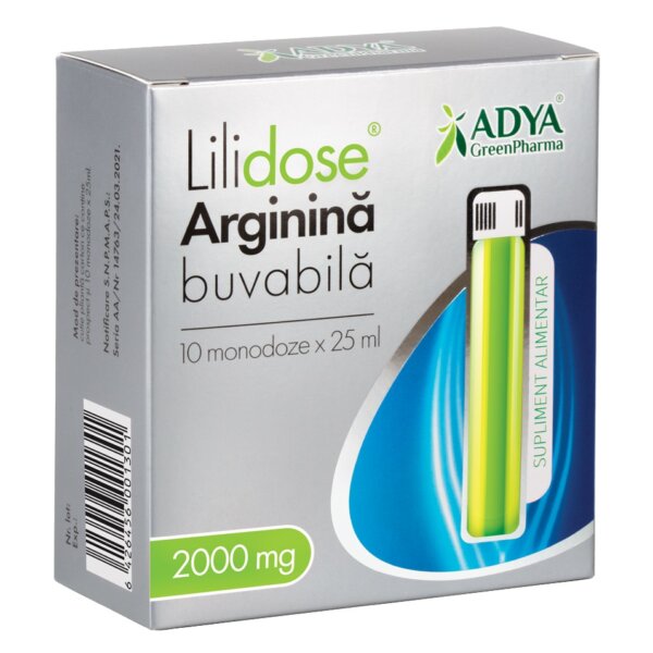 Buvabila Arginine 2000 mg Lilidoza, 25 ml x 10 doze, Adya Green Pharma