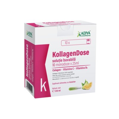 KolagenDose soluție orală, 10 doze unice x 25 ml, Adya Green Pharma