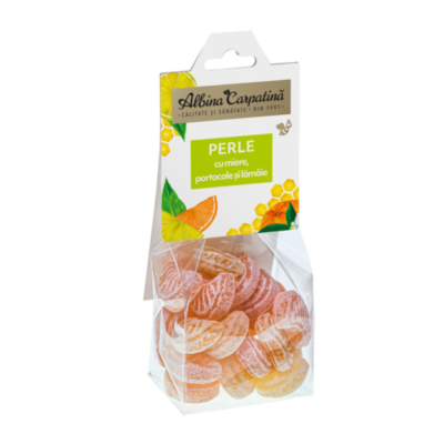 Perle cu miere, portocale si lamai, 100 g, Albina Carpatina