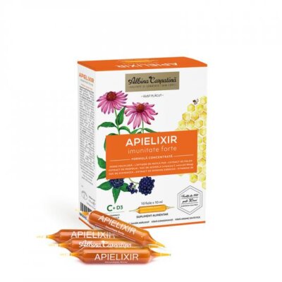 Apielixir imunitate puternică, 10 fiole x 10 ml, Albina Carpatina