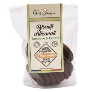 Biscuiți artizanali cu roșcove și fructe uscate fără zahăr, 150 gr, Econatur