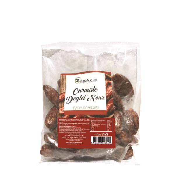 Curmale Deglet Nour fără semințe, 250 g, Econatur