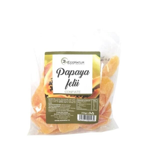 Papaya confiată, 250 g, EcoNatur