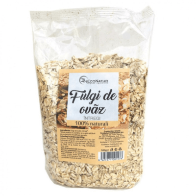 Fulgi de ovăz integral, 500g, EcoNatur