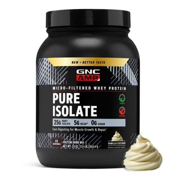 739968 Gnc Amp Pure Isolate, Proteina Izolata Din Zer Cu Aroma De Vanilie, 653.4 g