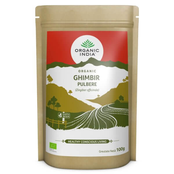 Ghimbir Pulbere 100% Certificată Organic Fără Gluten, 100g, Organic India