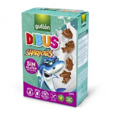 Biscuiți fără gluten Dibus Sharkies, 250 g, Gullon
