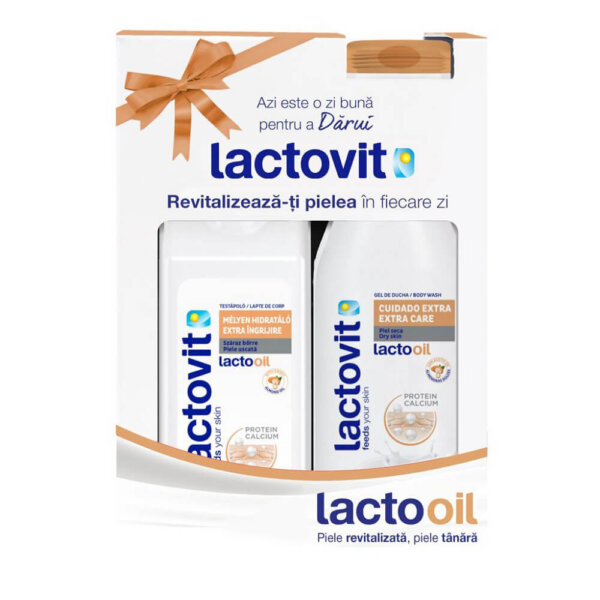 Pachet gel de dus 600 ml si lapte de corp 400 ml Lacto Oil, Lactovit