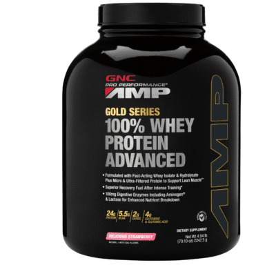 Gnc Pro Performance Amp Amplified Gold Series 100% Proteina Din Zer Advanced Cu Aroma De Capsuni