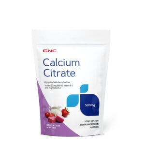 Gnc Calciu Citrat Caramele Cu Aroma Naturala De Fructe De Padure Si Frisca