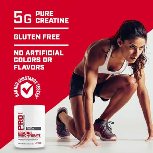 Gnc Pro Performance Creatine Monohydrate, Creatina Monohidrata Fara Aroma, 255 G
