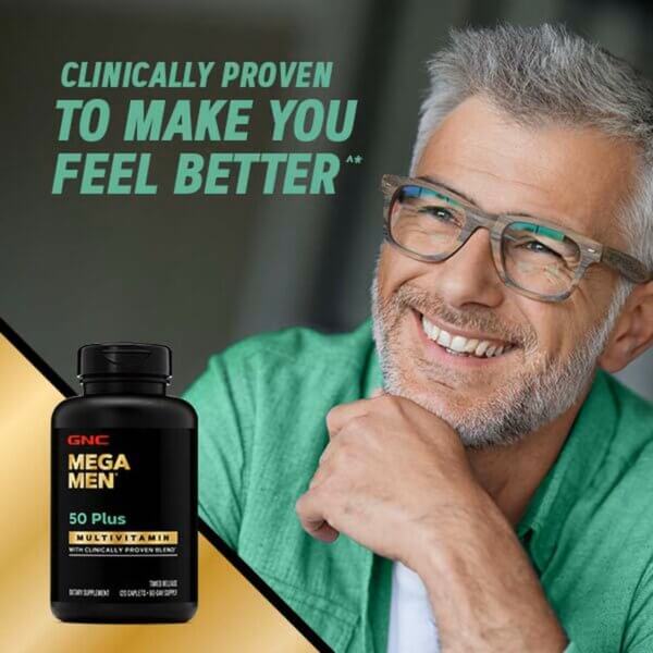 Gnc Mega Men 50 Plus, Complex De Multivitamine Pentru Barbati 50 Plus, 60 Tb