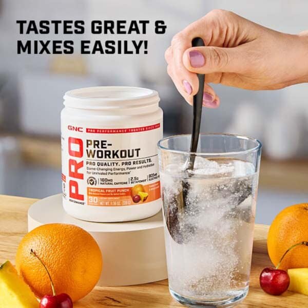 Gnc Pro Performance Pre-workout - Tropical Fruit Punch Flavor, Pre-workout, Cu Aroma De Punch De Fructe Tropicale, 339g