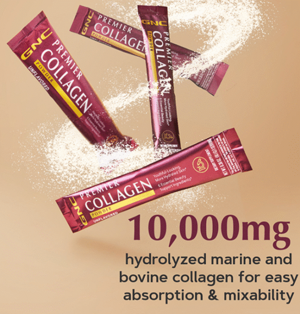 Gnc Premier Collagen Powder, Formula Premium De Peptide De Colagen Hidrolizat Fara Aroma, 20 X 10.1 G