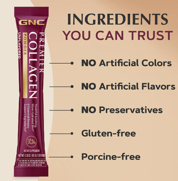 Gnc Premier Collagen Powder, Formula Premium De Peptide De Colagen Hidrolizat Fara Aroma, 20 X 10.1 G