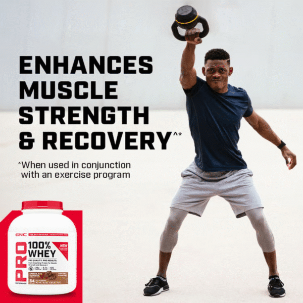 Gnc Pro Performance 100% Whey, Proteina Din Zer Cu Aroma De Capsuni, Testata Antidoping, 1985g