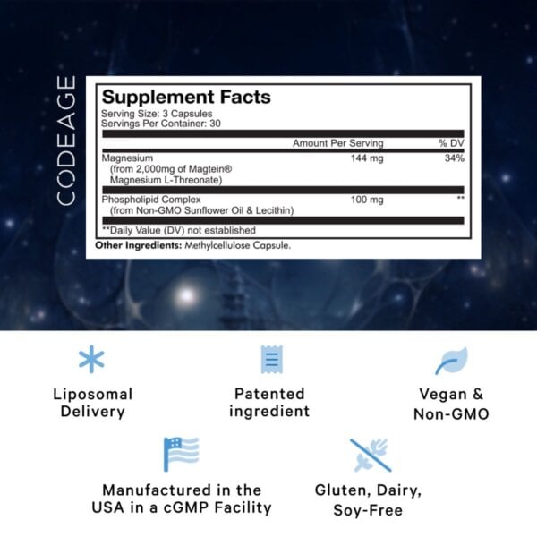 Codeage Liposomal Magnesium L-threonate, 90 Cps, GNC