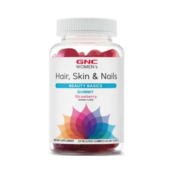 604601 Gnc Women’s Hair, Skin & Nails Formula, Formula Pentru Par, Piele Si Unghii, Jeleuri Cu Aroma De Capsuni, 60 Jeleuri