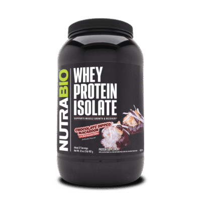 Nutrabio Whey Protein Isolate Chocolate Dipped Macaroon With Real Coconut Flakes