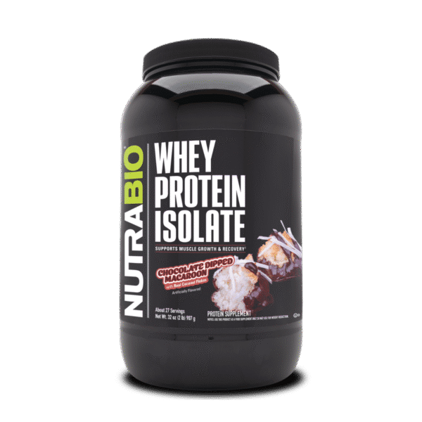 Nutrabio Whey Protein Isolate Chocolate Dipped Macaroon With Real Coconut Flakes